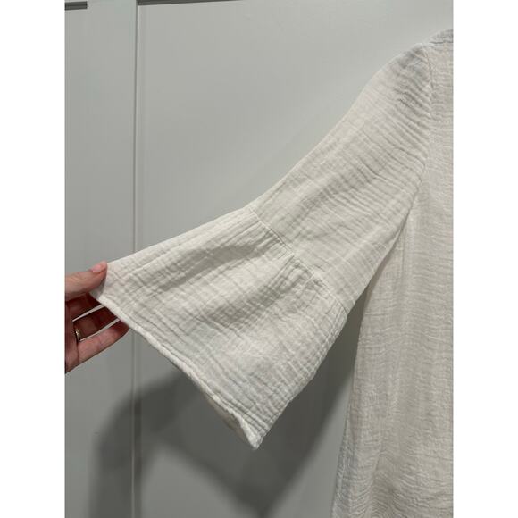 NWT Monrow Easy Mini Cotton Guaze Bell Sleeve Dress Size S - Picture 4 of 6